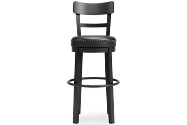 Valebeck Black Bar Height Upholstered Swivel Chair
