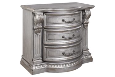 Platinum Estates Silver 3-Drawer Nightstand