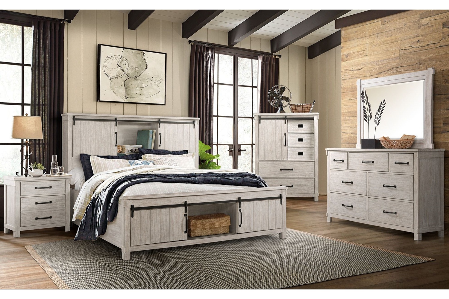 Scott Light Queen 5 Piece Bedroom Set
