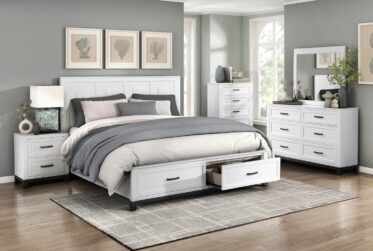 Garretson White King Storage 4 Piece Bedroom Set