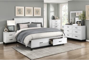 Garretson White Queen Storage 5 Piece Bedroom Set