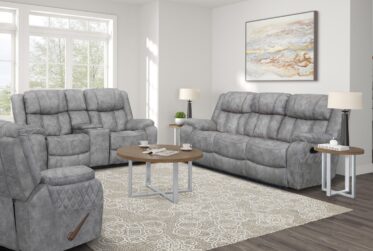 Lux Pewter Reclining 2 Piece Sofa & Loveseat