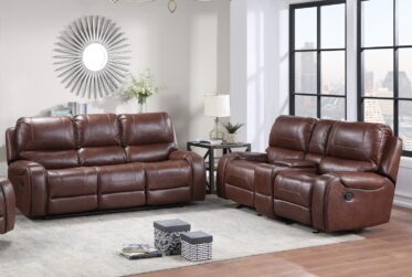 Keily Brown Reclining 2 Piece Sofa & Loveseat Set
