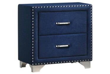 Melody Velvet Blue 2-Drawer Nightstand