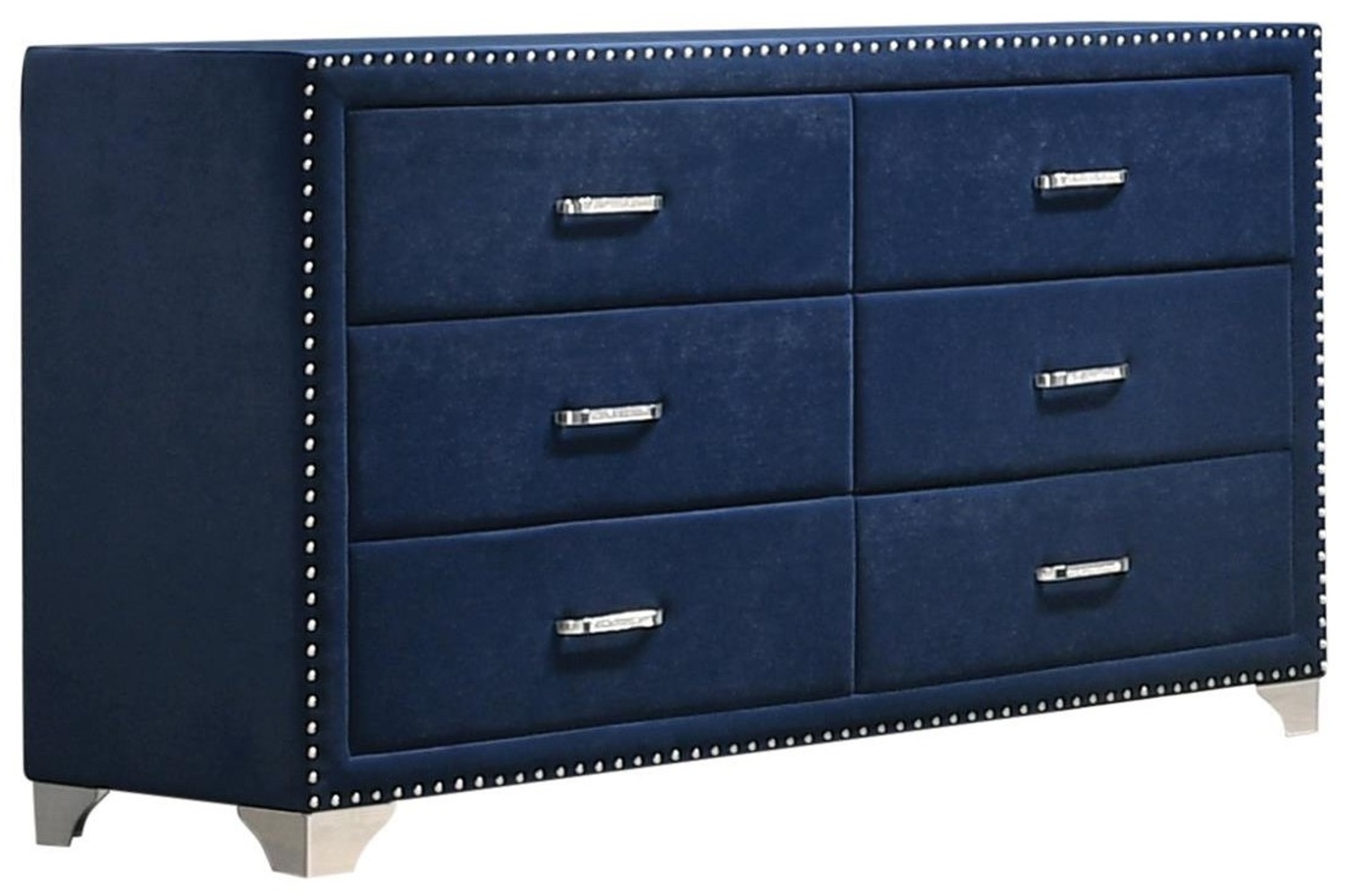 Melody Velvet Blue 6-Drawer Dresser