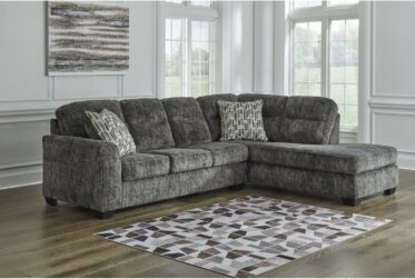 Lonoke Gunmetal 2-Piece Sectional With Chaise