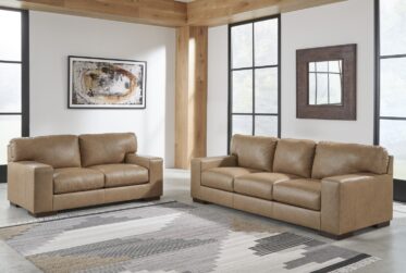 Lombardia Tumbleweed Leather 2 Piece Sofa & Loveseat Set