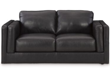 Amiata Onyx Leather Loveseat