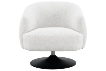 Dave Beige Upholstered Swivel Accent Chair