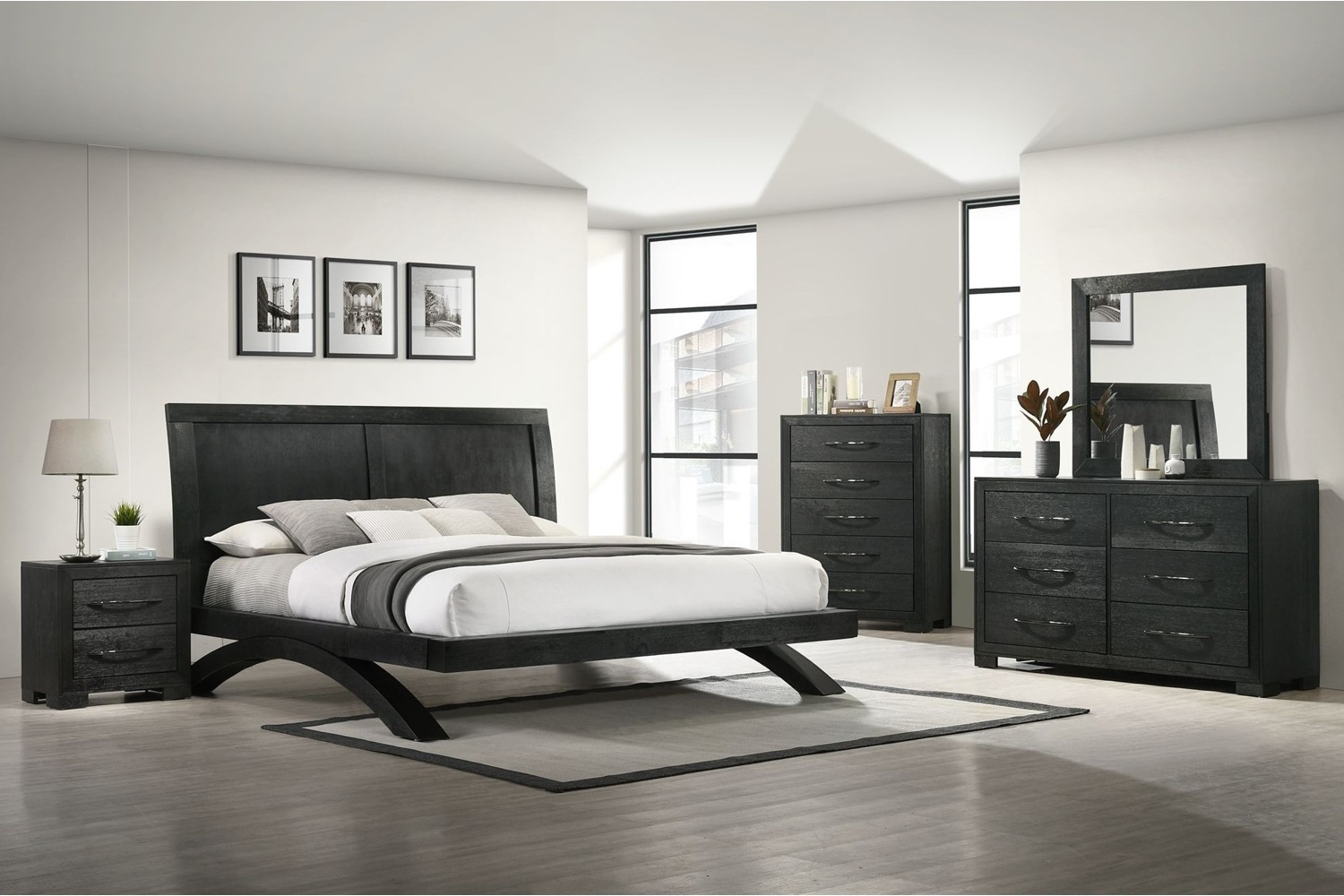 Allan Black King 5 Piece Bedroom Set