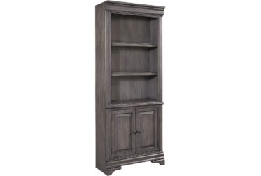 Sinclair Ash Gray 2-Door Bookcase