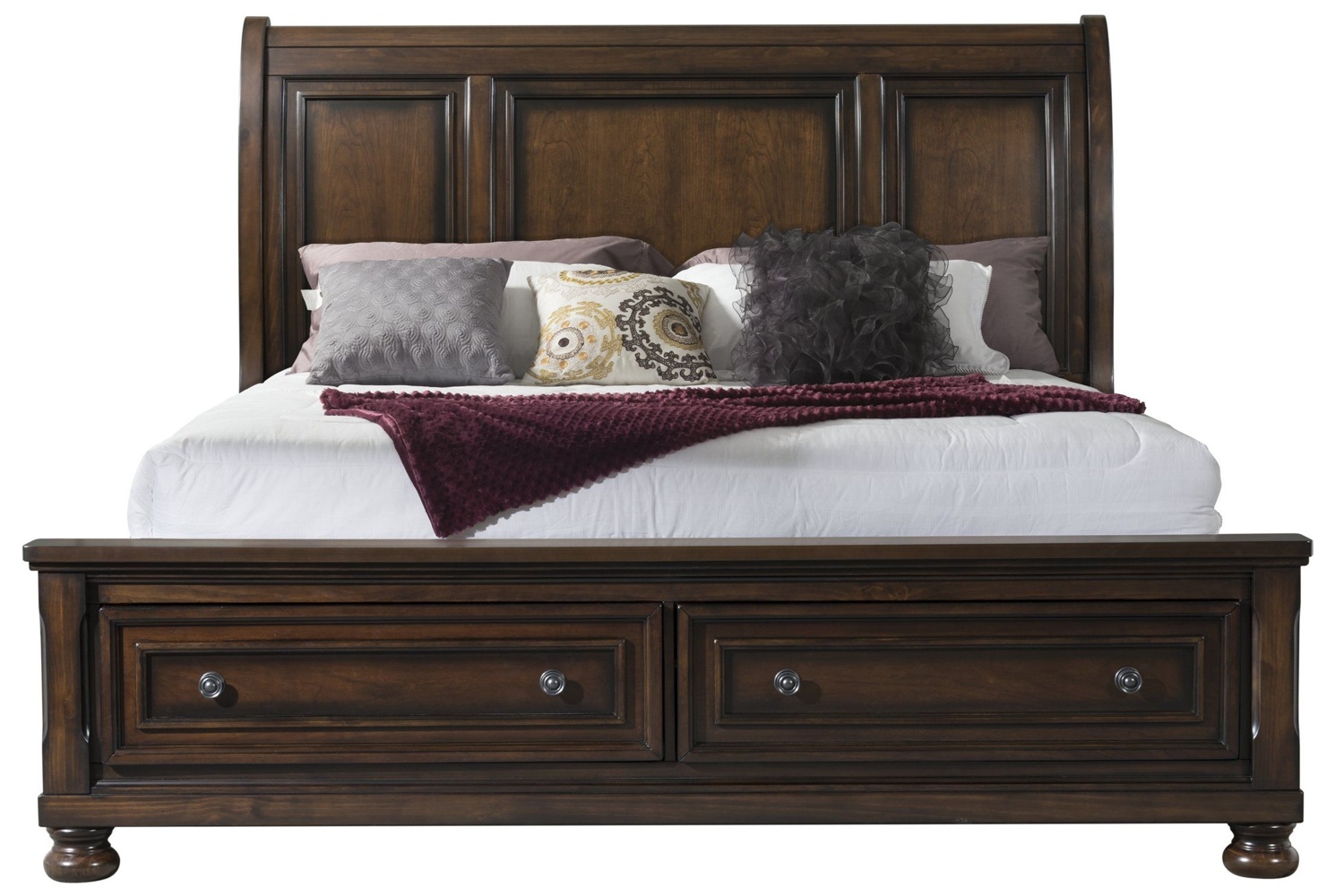 Kingston Walnut King Storage Bed