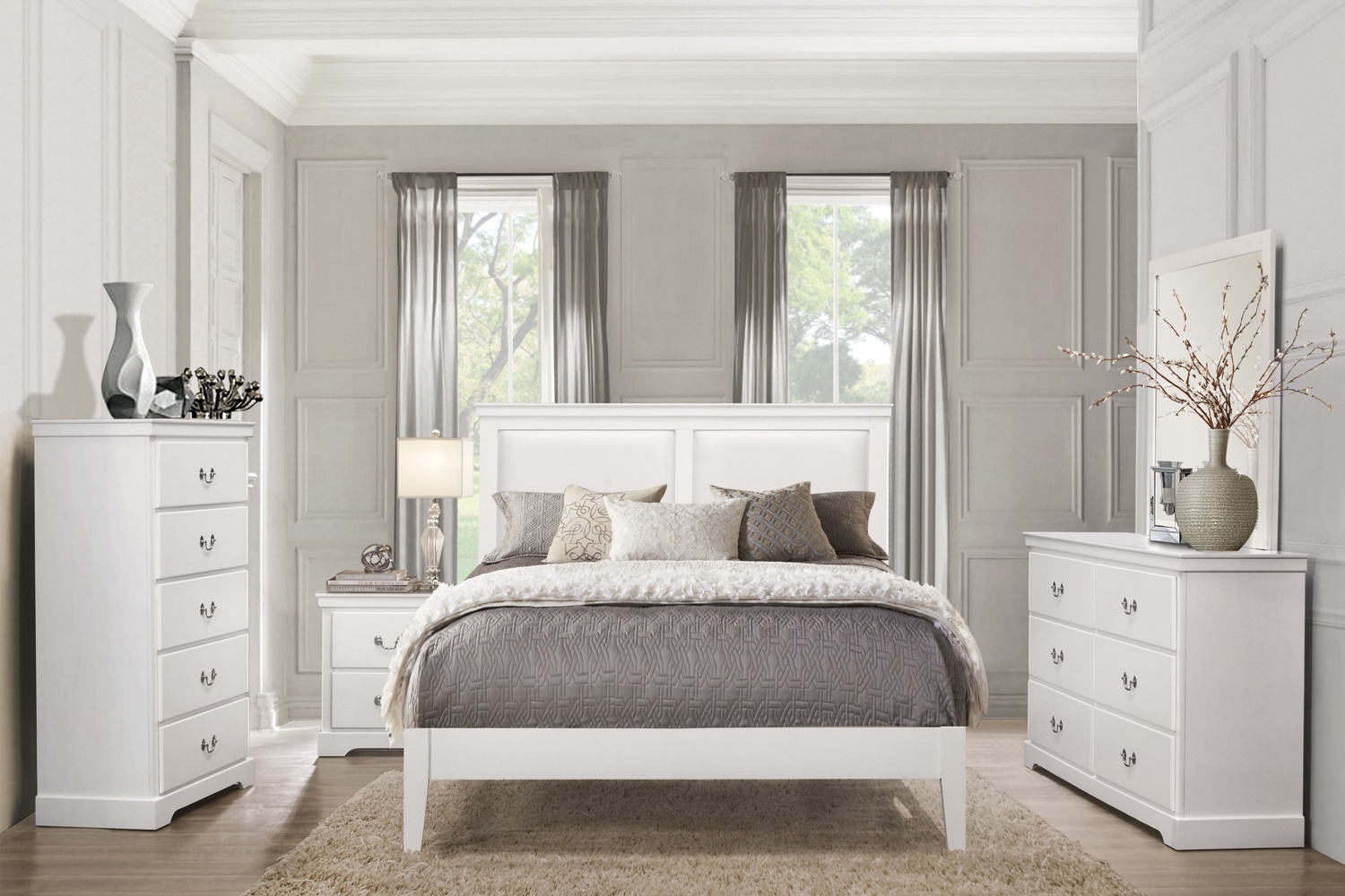 Seabright White King 5 Piece Bedroom Set