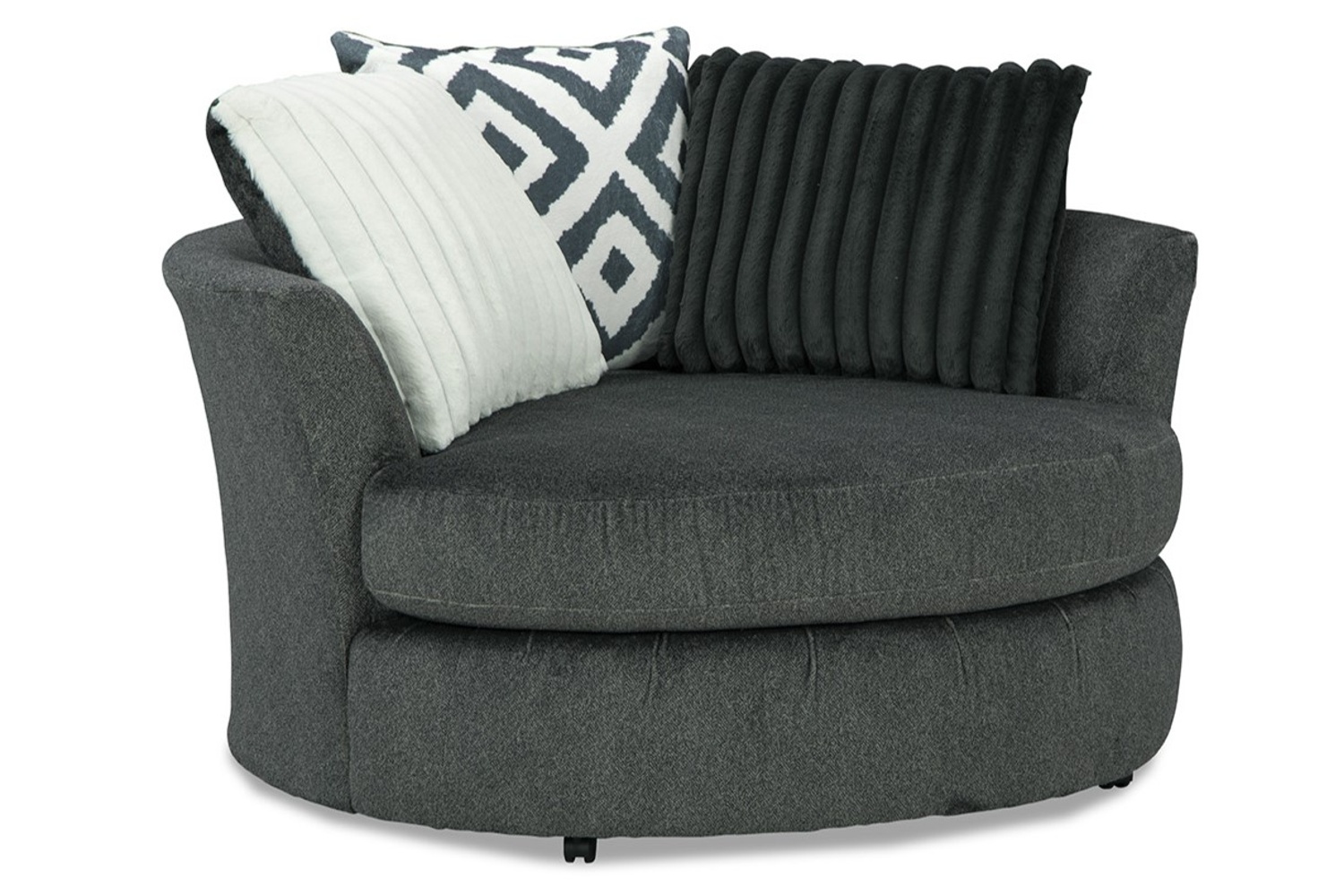 Tweed Gunmetal Swivel Chair - Georgia Furniture Mart