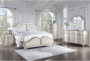 Evangeline Silver Oak Queen 5 Piece Bedroom