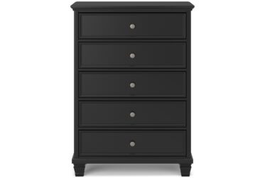 Lanolee Black 5-Drawer Chest