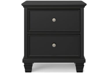 Lanolee Black 2-Drawer Nightstand