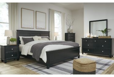 Lanolee Black King 4 Piece Bedroom Set