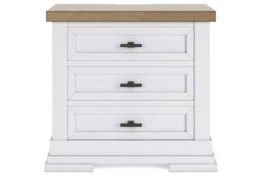 Ashbryn White 3-Drawer Nightstand