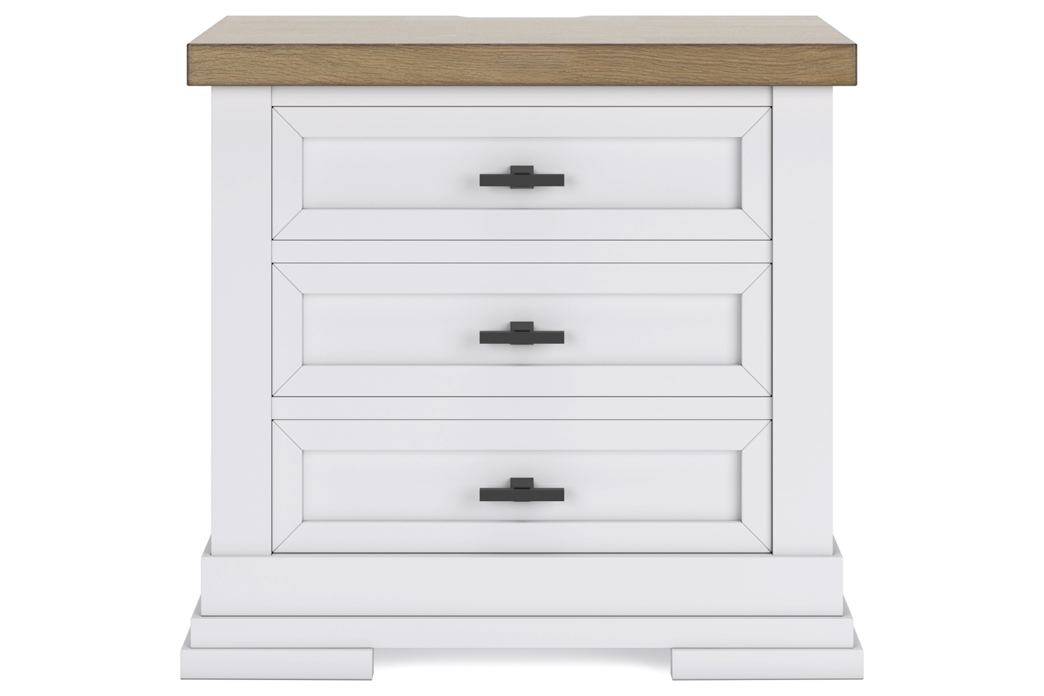 Ashbryn White 3-Drawer Nightstand