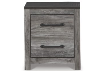 Bronyan Dark Gray 2-Drawer Nightstand