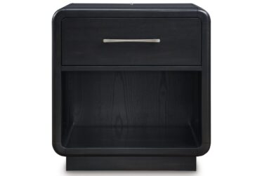 Rowanbeck Black 1-Drawer Nightstand