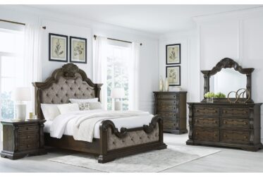 Maylee Brown Upholstered King 4 Piece Bedroom Set