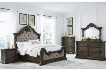 Maylee Brown Upholstered King 5 Piece Bedroom Set