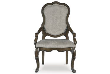 Maylee Brown Upholstery Dining Arm Chair