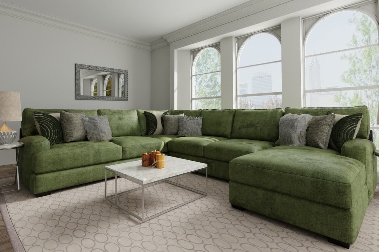 Central Park Luscious Pine 3-Piece Sectional - Georgia Furniture Mart
