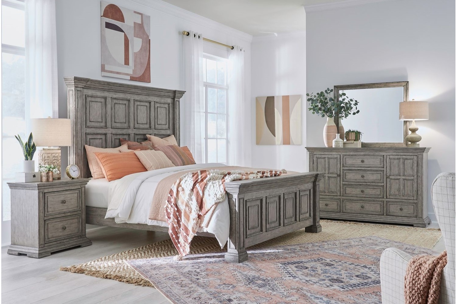 Big Valley Gray Queen 4 Piece Bedroom Set