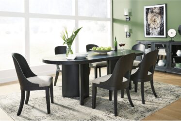 Rowanbeck Black 7 Piece Dining Set