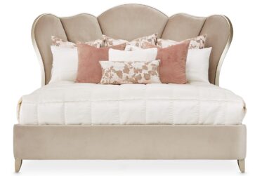 Villa Cherie Hazelnut Upholstered King Bed By Michael Amini