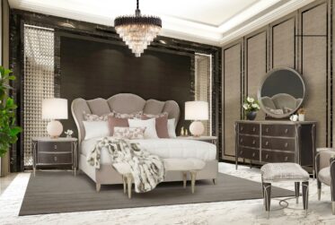 Villa Cherie Hazelnut King 4 Piece Bedroom Set By Michael Amini