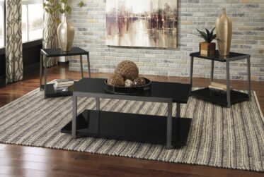 Rollyyx Black 3 Piece Occasional Table Set