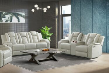 Carlo Oyster Power Reclining 2 Piece Sofa & Loveseat Set