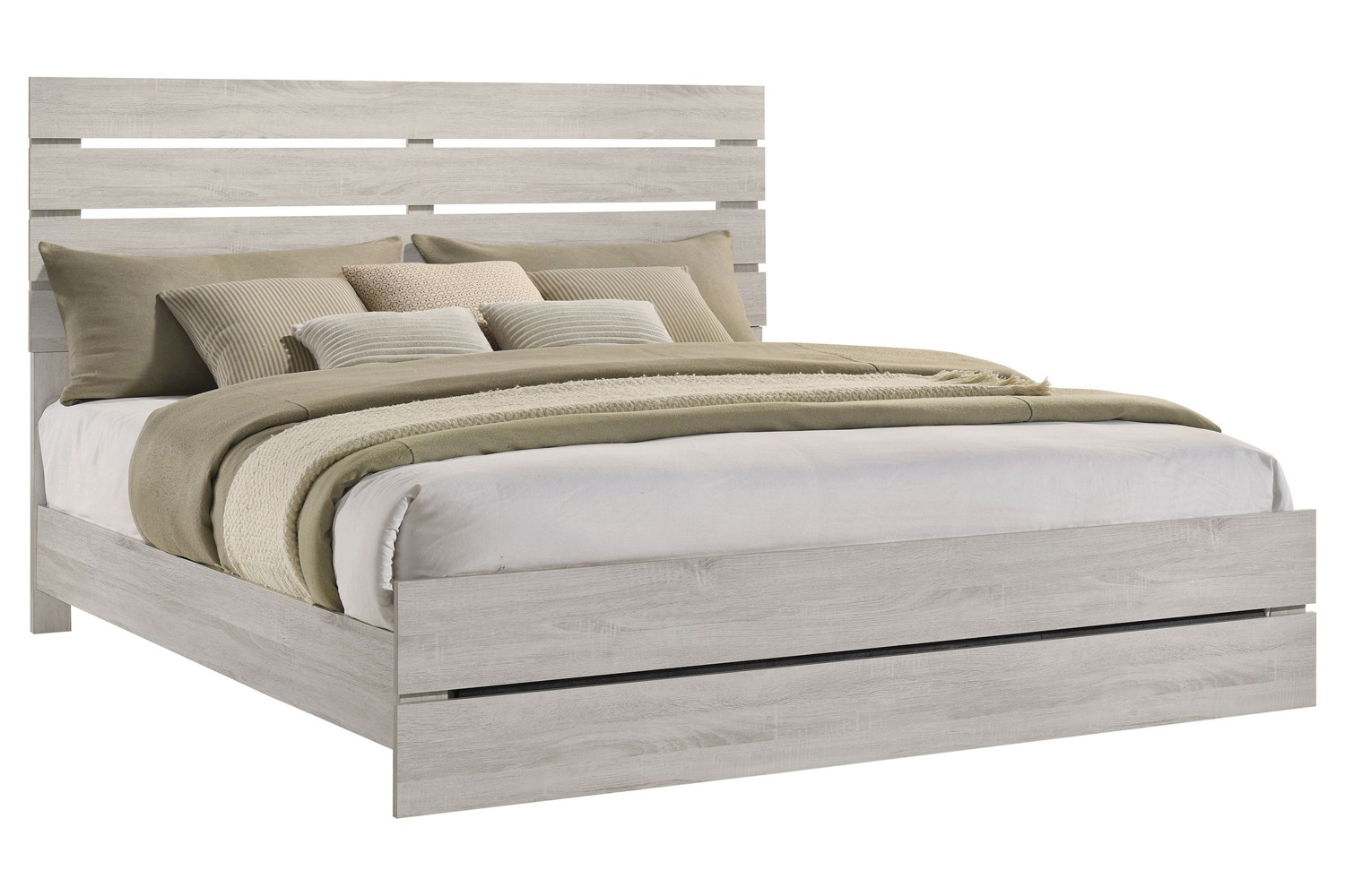 Brantford Coastal White King Panel Bed