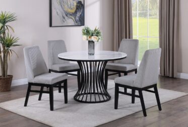 Hadley Gray Faux Marble 5 Piece Dining Set