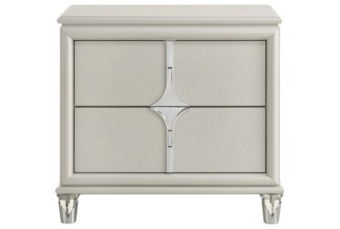 Olivia Pearl White 2-Drawer Nightstand