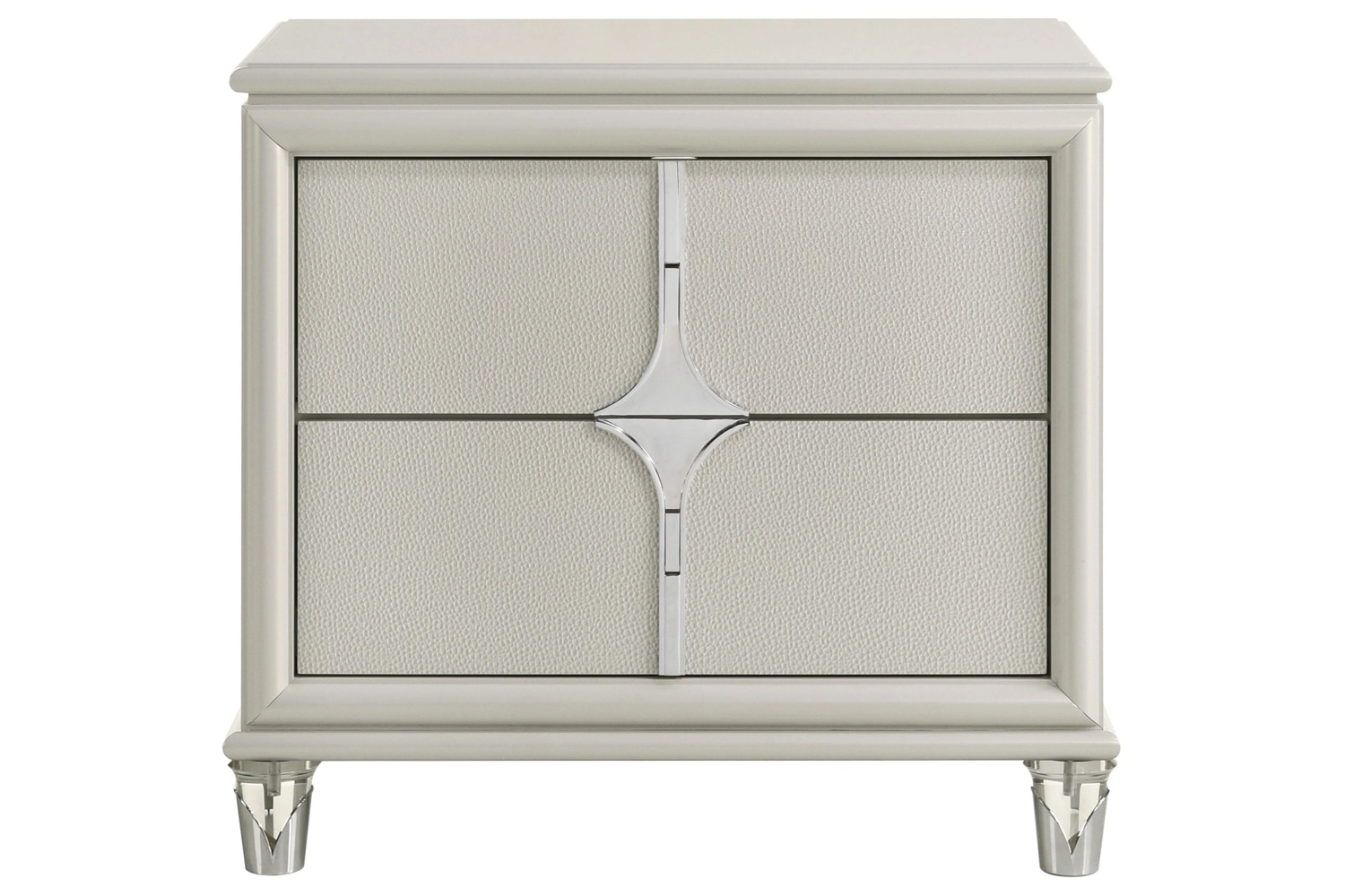 Olivia Pearl White 2-Drawer Nightstand