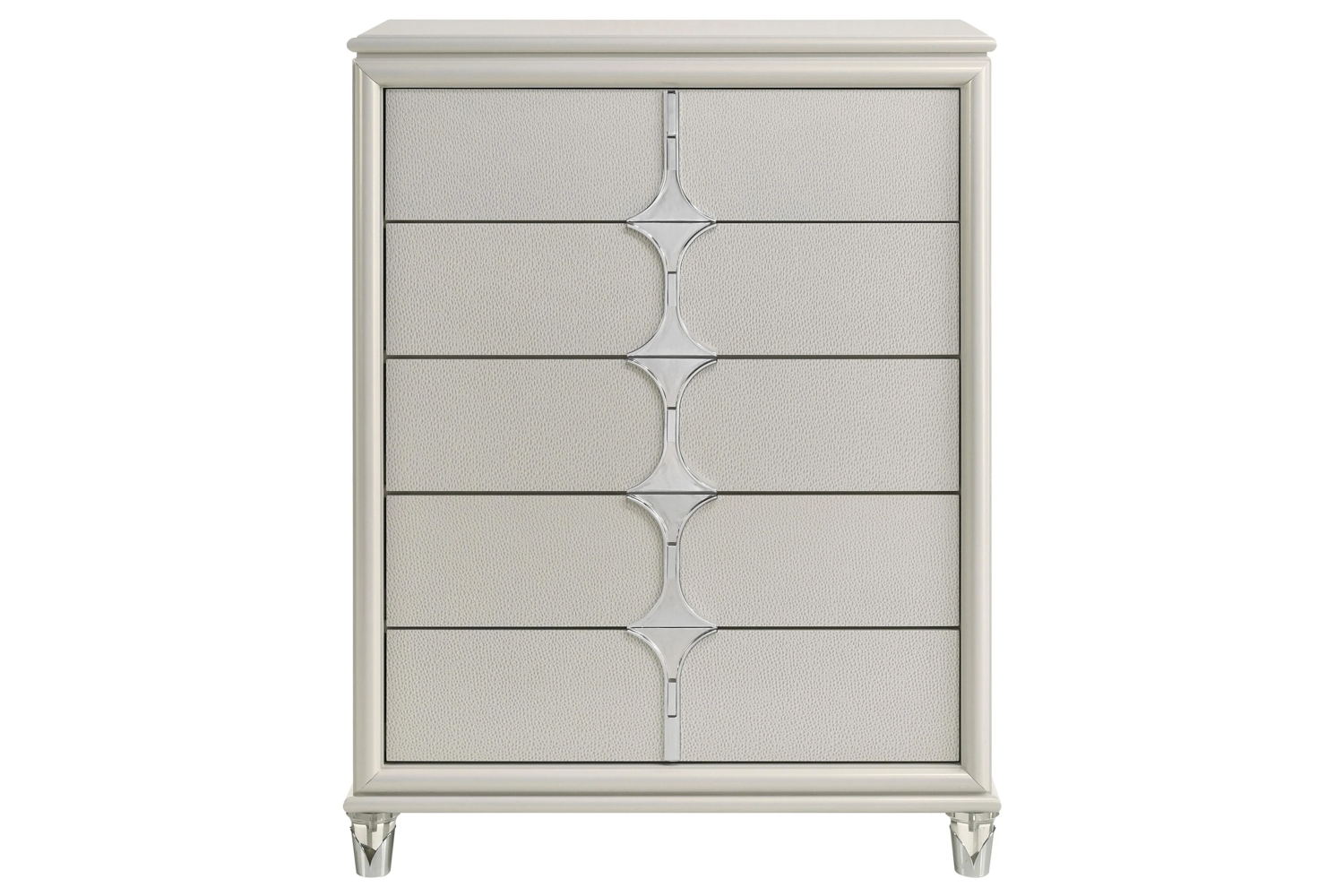 Olivia Pearl White 5-Drawer Chest