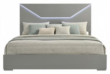 Ives Gray King Bed With LED