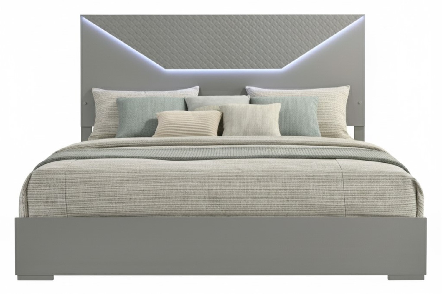 Ives Gray King Bed With LED