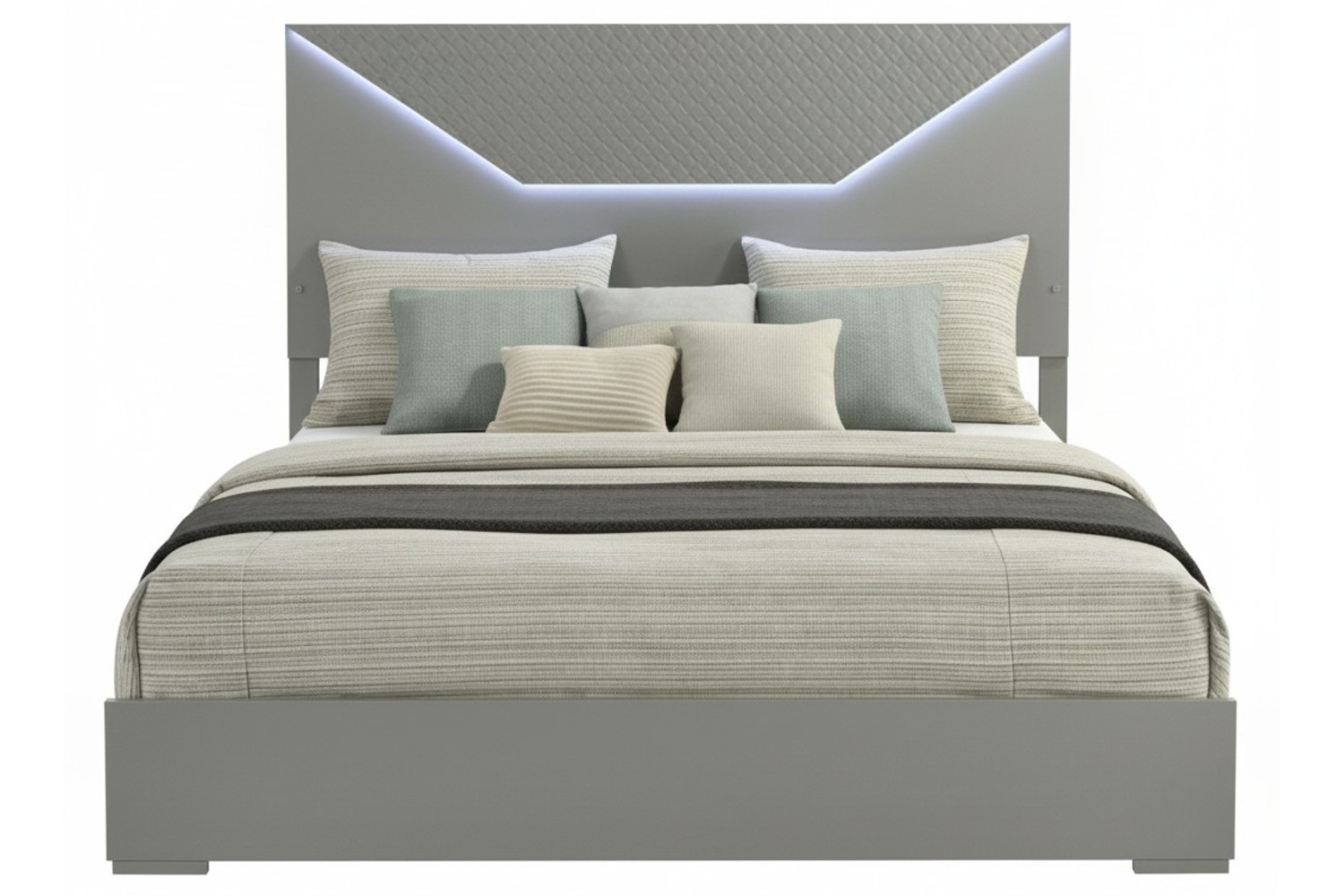 Ives Gray Queen Bed With LED