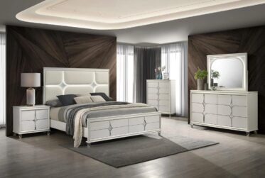 Olivia Pearl White LED Queen 5 Piece Bedroom Set