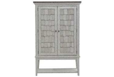 River Place Riverstone White & Tobacco Bar Cabinet