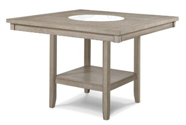 Fulton White Oak Counter Height Dining Table With Lazy Susan