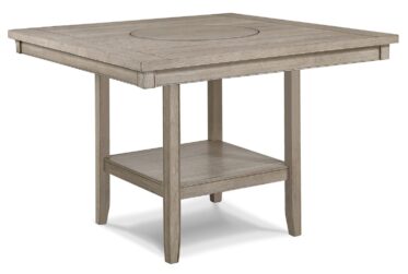 Fulton White Oak Counter Height Dining Table With Lazy Susan