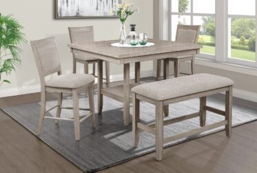 Fulton White Oak Counter Height 5 Piece Dining Set With Bench