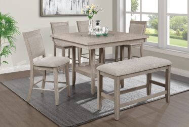 Fulton White Oak Counter Height 5 Piece Dining Set With Bench